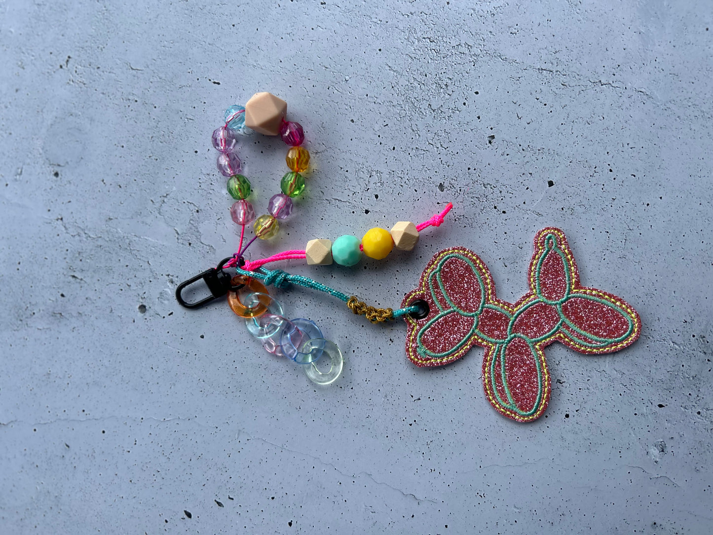 Bag Charm Ballonhund Glitzer