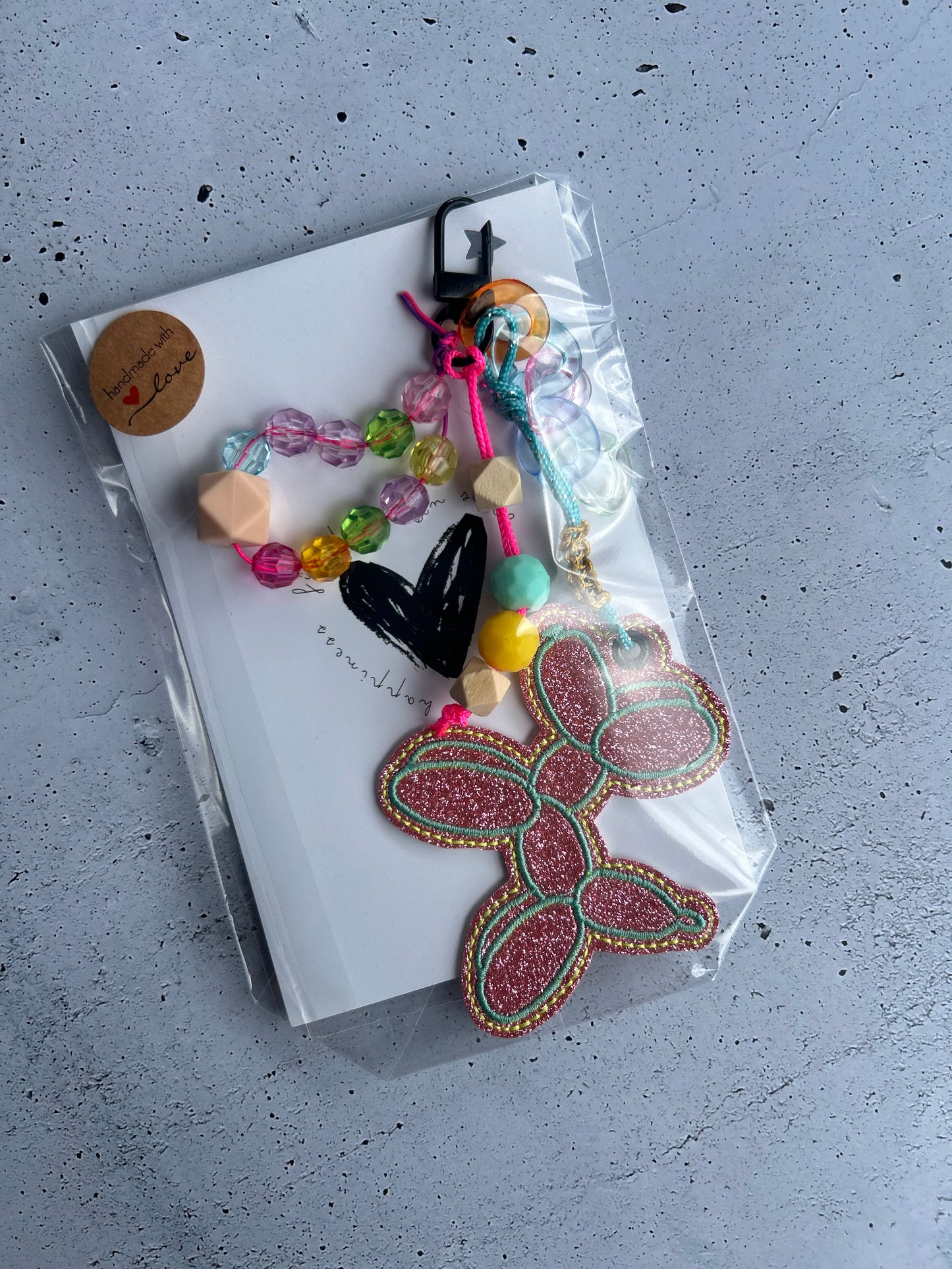 Bag Charm Ballonhund Glitzer