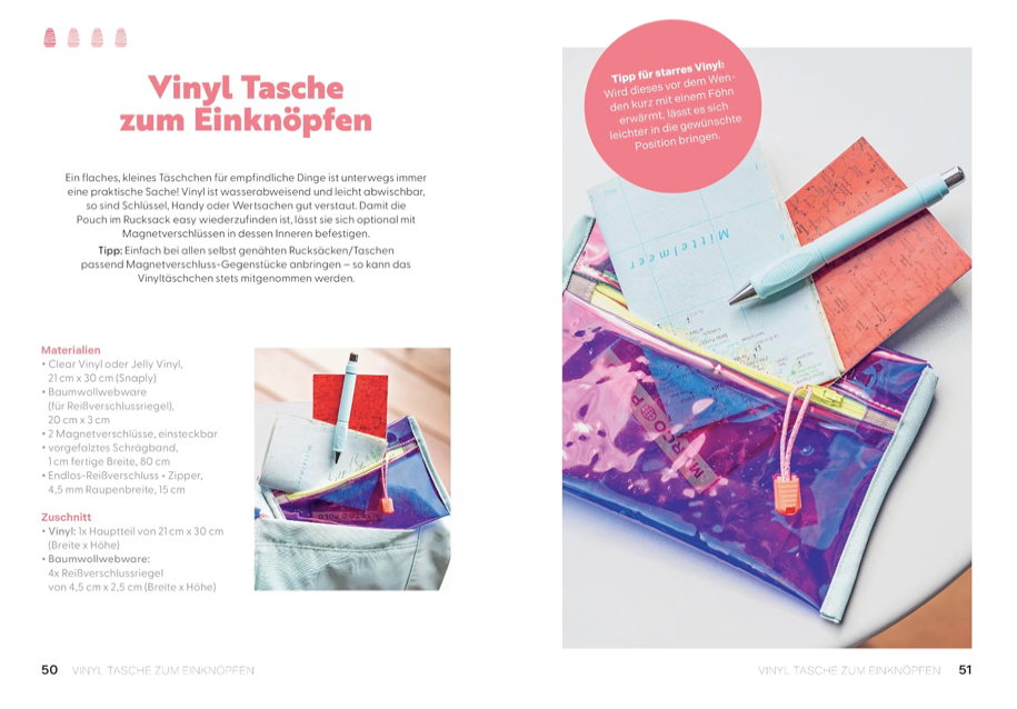 Buch `Handmade für unterwegs - Selbstgenähte Lieblingsstücke: Rucksack, Basecap, Handyband und mehr` mit Schnittmuster-Bögen