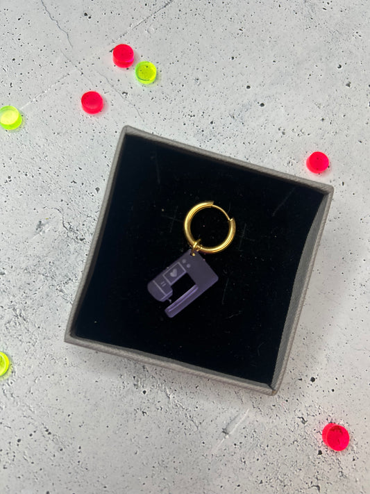 Creole / Ohrring "Nähmaschine" gold - verschiedene Farben verfügbar