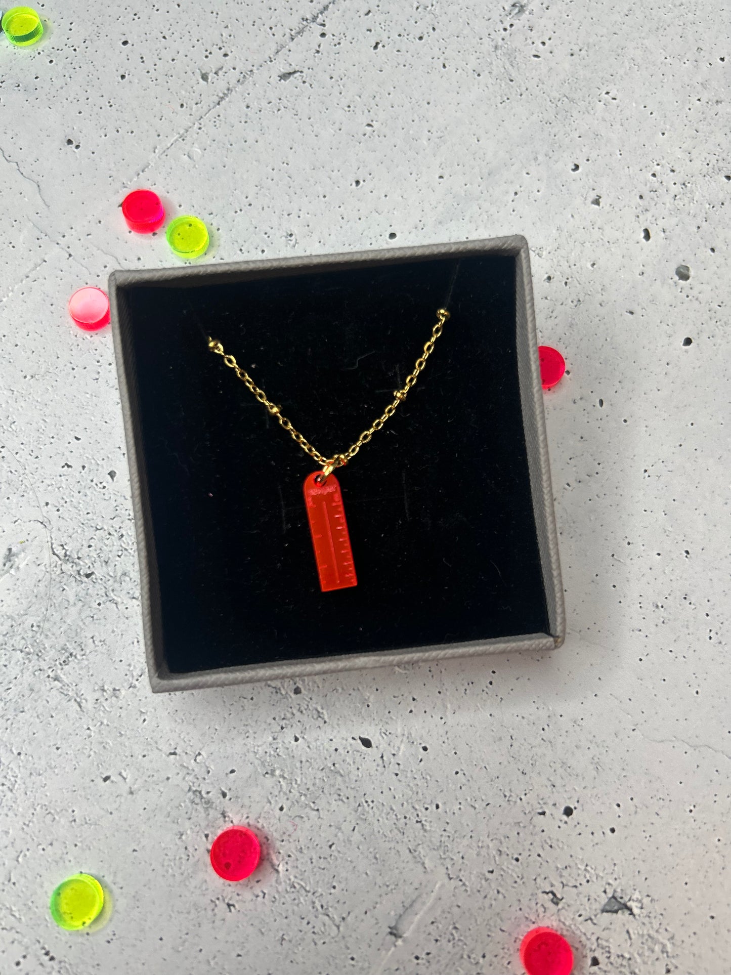Statementkette "Lineal" gold - verschiedene Farben verfügbar