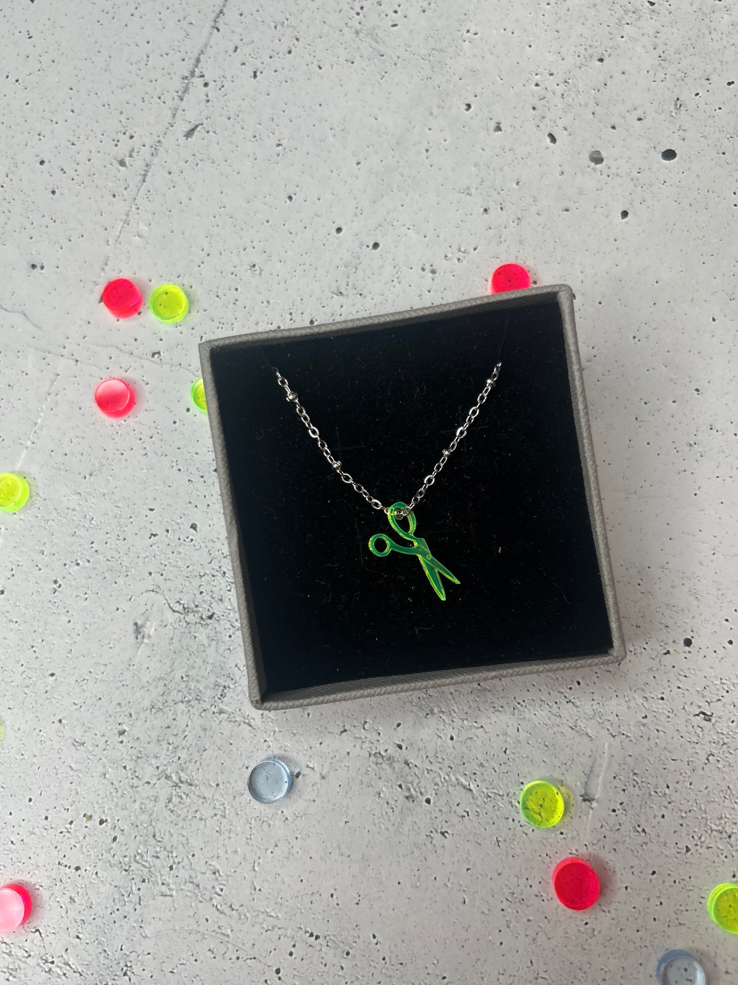 Statement Kette "Schere" silber - verschiedene Farben verfügbar