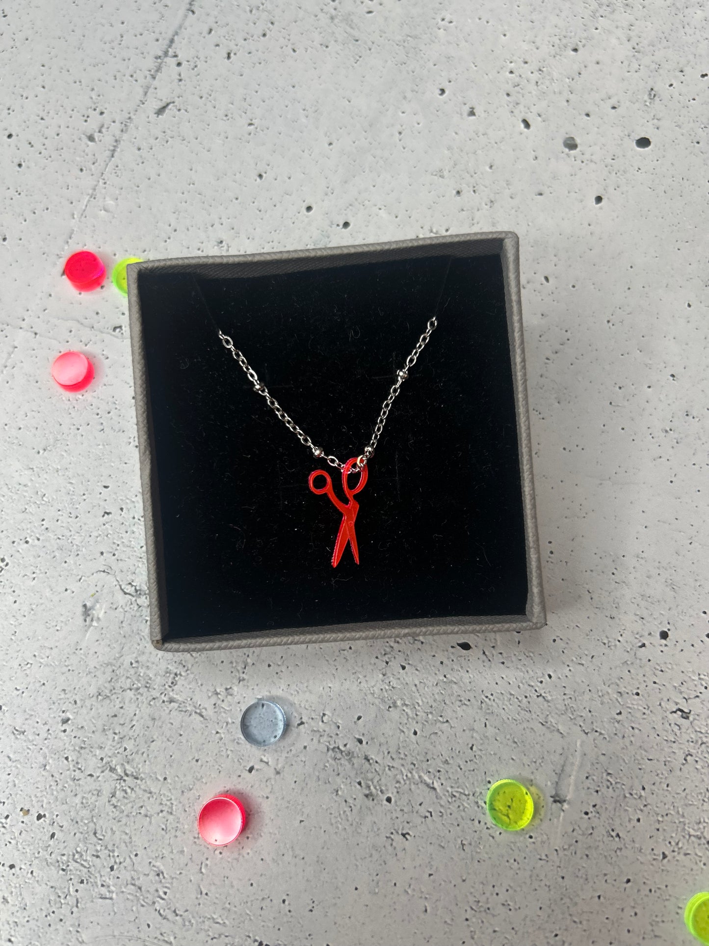 Statement Kette "Schere" silber - verschiedene Farben verfügbar