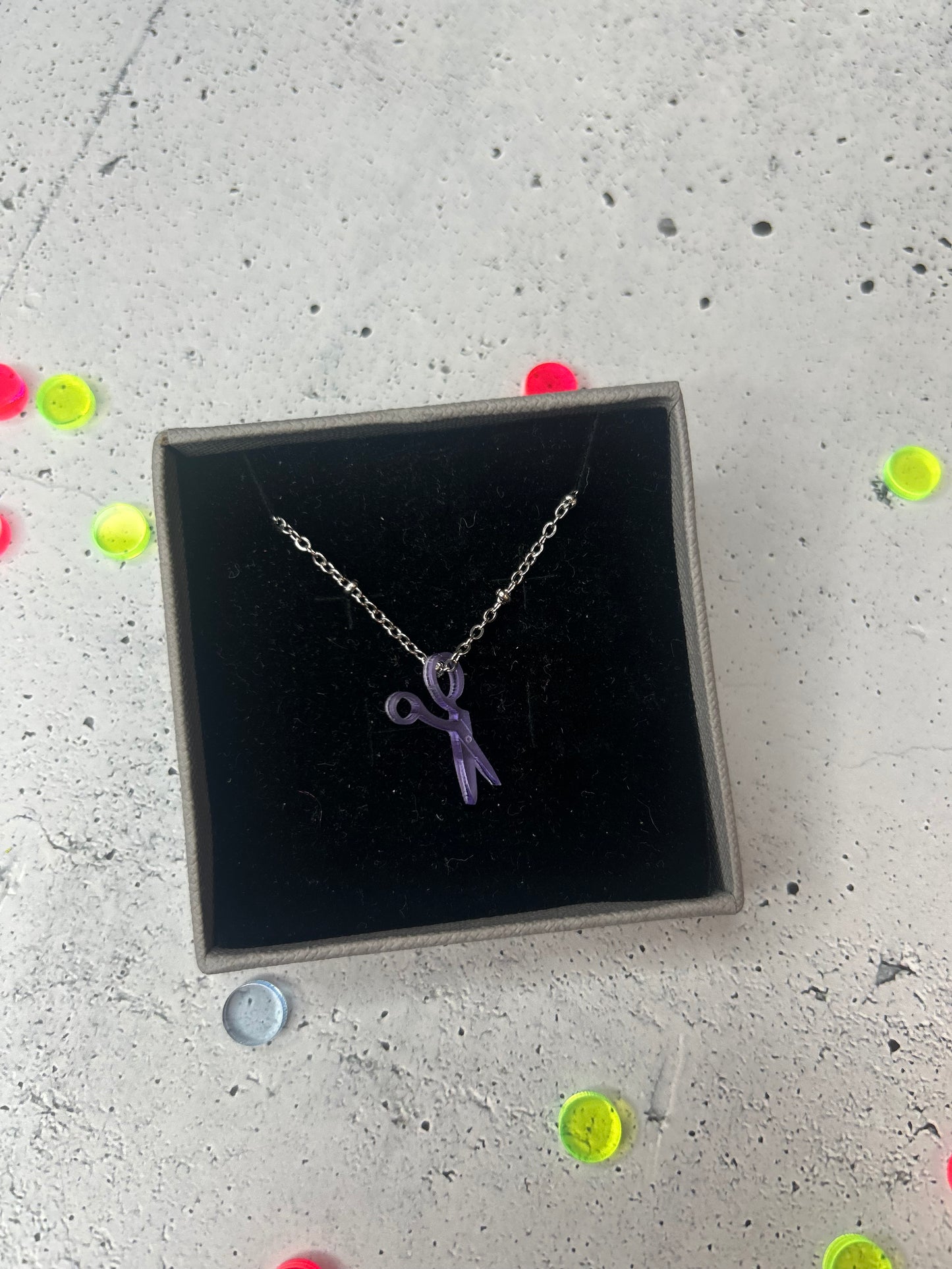 Statement Kette "Schere" silber - verschiedene Farben verfügbar