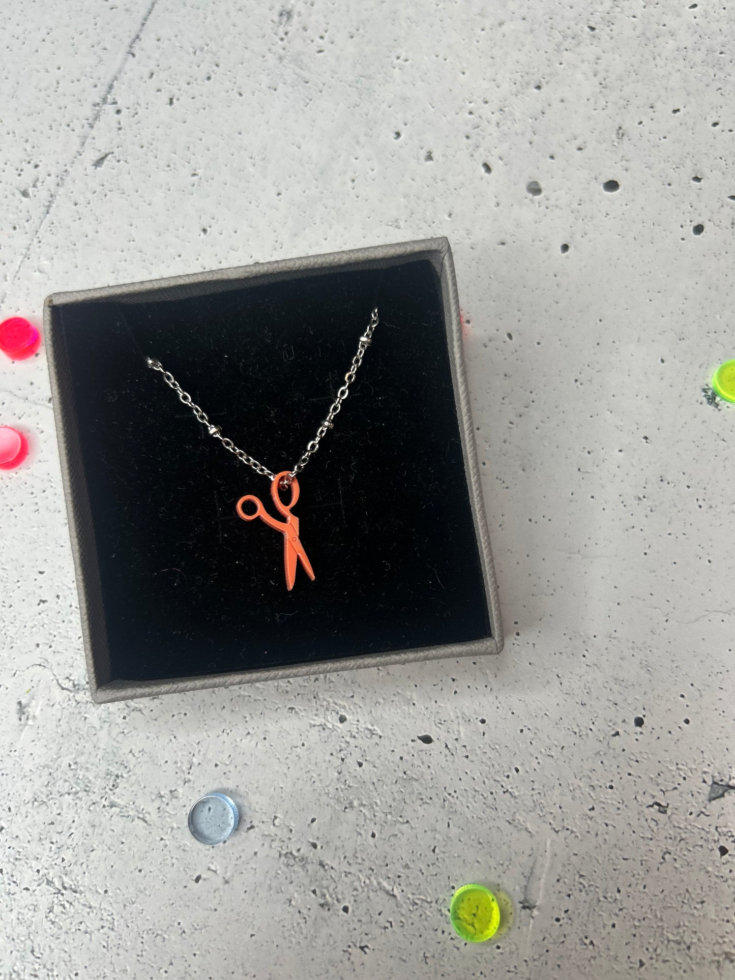 Statement Kette "Schere" silber - verschiedene Farben verfügbar