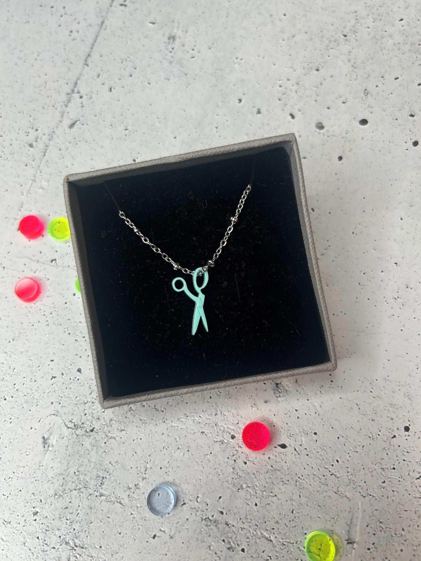 Statement Kette "Schere" silber - verschiedene Farben verfügbar