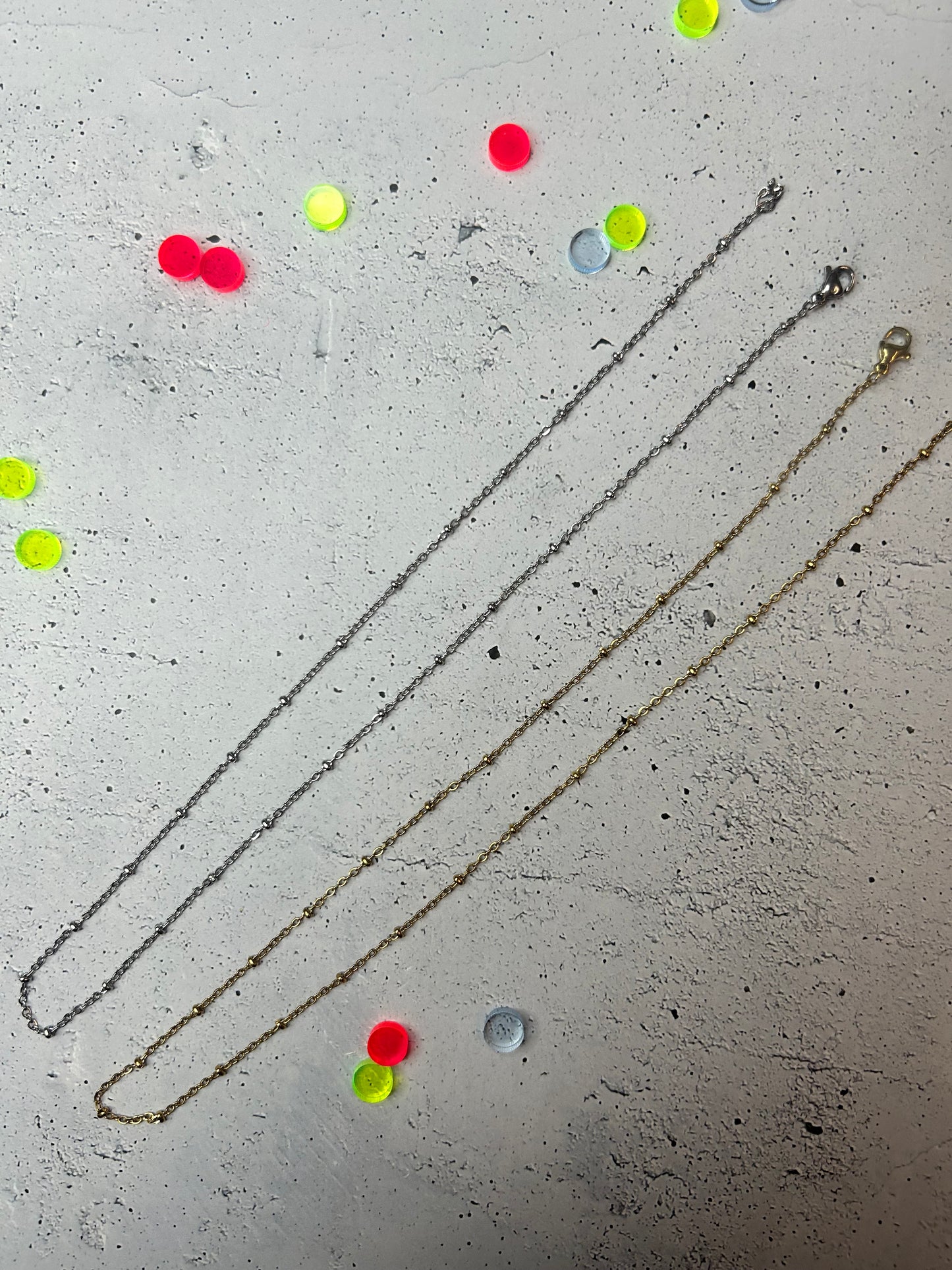 Kette / Satellitenkette Edelstahl 45cm - verschiedene Farben verfügbar