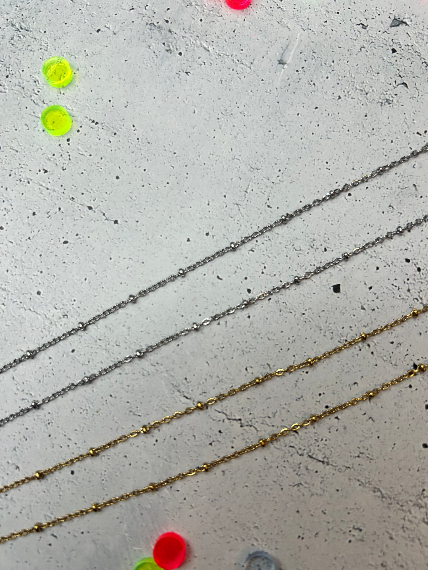 Kette / Satellitenkette Edelstahl 45cm - verschiedene Farben verfügbar