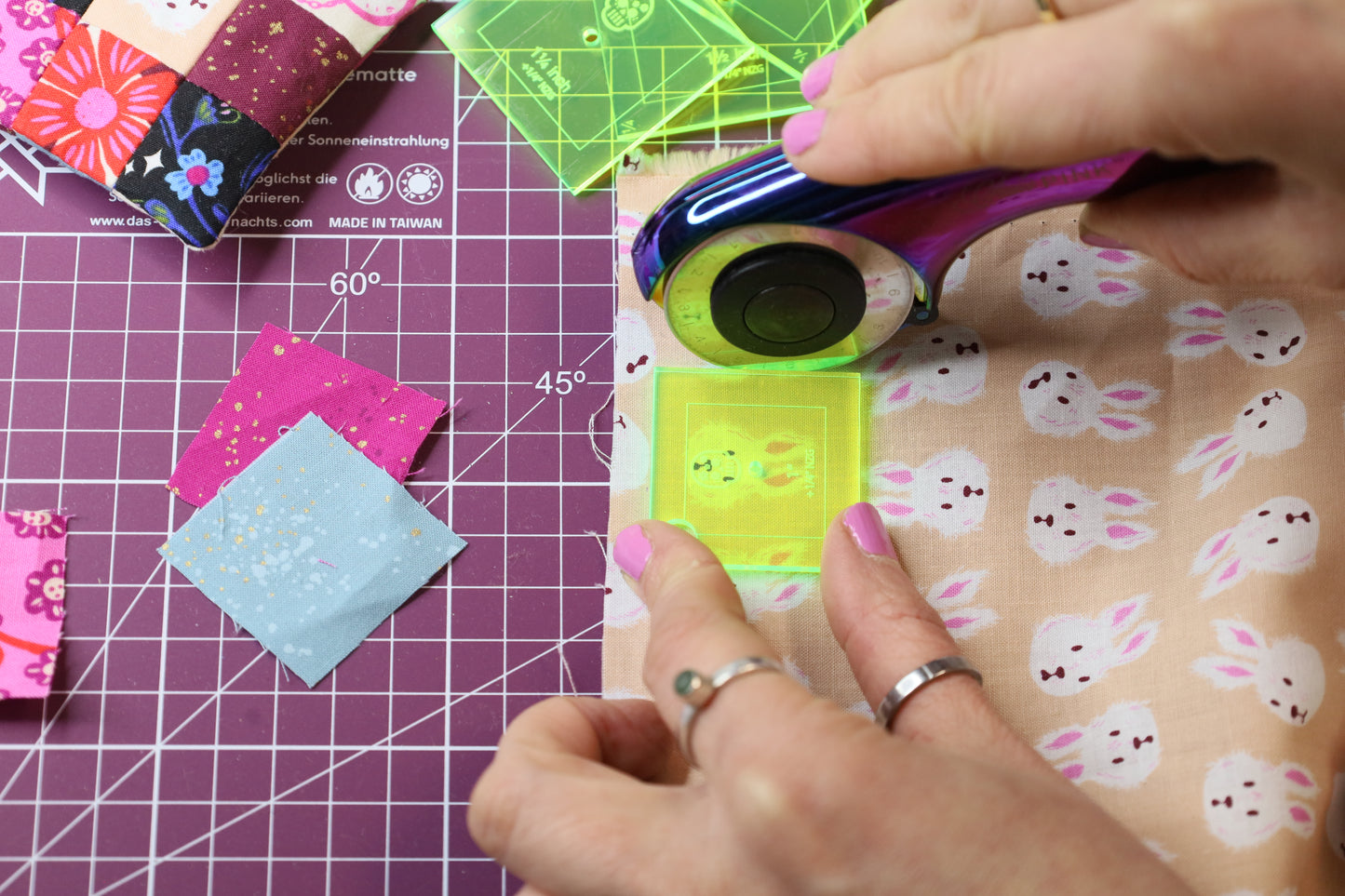 Mini-Grid #4 - "Scrappies" Inch Schablonen für Patchwork und Motivplatzierung - verschiedene Größen verfügbar